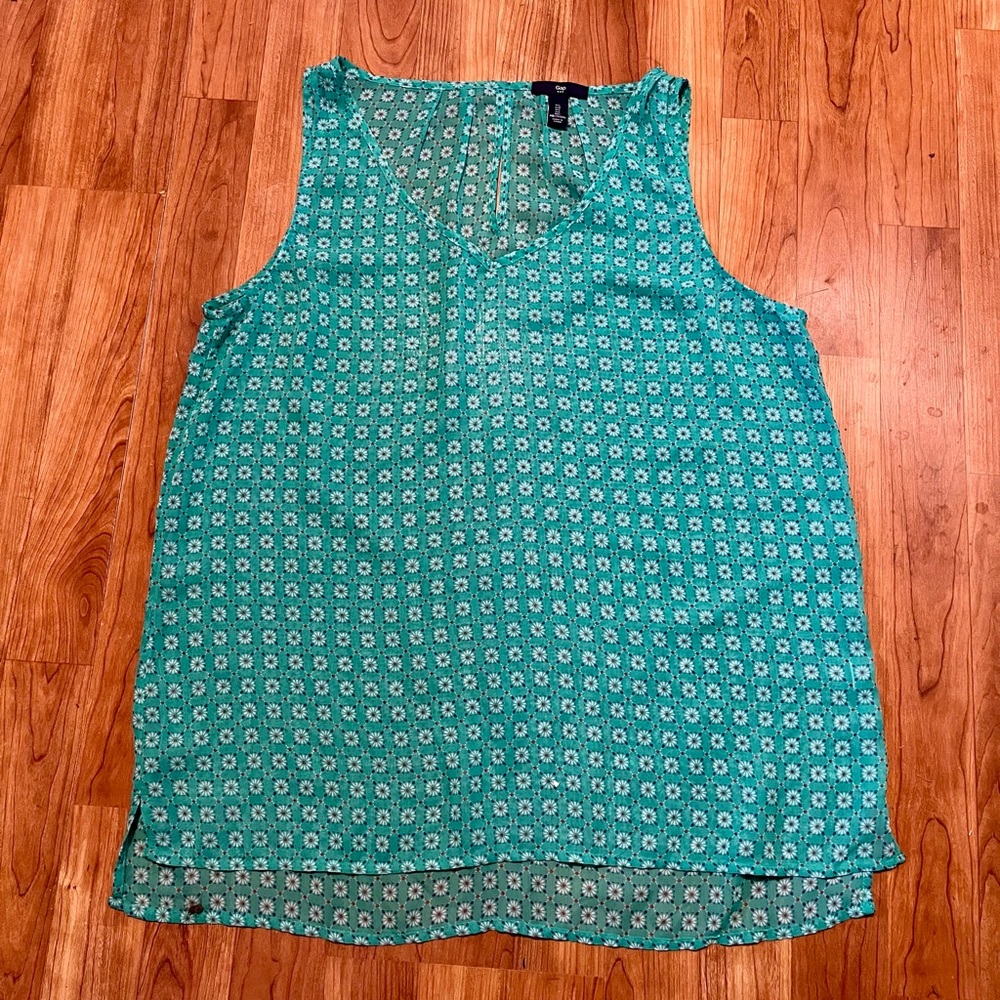 GAP Turquoise Patterned Tank Top